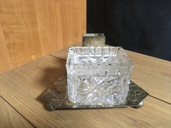 Broušená skleněná dóza malá 2x - 15