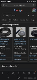 CYKY kabely 1,5 a 2,5 a jističe s chráničem - NOVÉ - 15