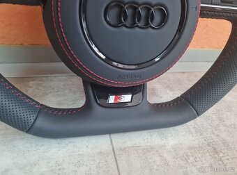 AUDI MULTIFUNKCNY VOLANT S AIRBAGOM A PADLAMI, červená niť - 15