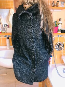 H&M# kabat# vlneny# zimni #oversize # business#sedy - 15