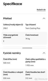 Prodám vestavěnou lednici s mrazákem Samsung - 15