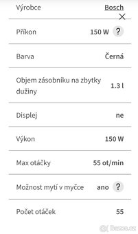 Zánovní šnekový odštavnovač Bosh MESM731M, koupeno 6.9.2024 - 15