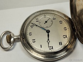 Starožitné pánské stříbrné kapesní hodinky, medaile - 15