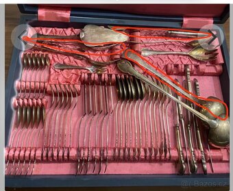Velká sada starožitného příboru alpaka - 15