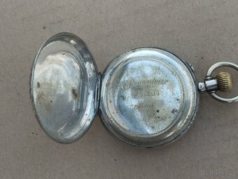 Starožitné dvoupláštové stříbrné zdobené kapesní hodinky. - 15