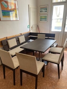 Jídelní set stůl, lavice, židle, stokrle - 15