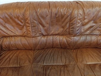 Kožená sedací souprava 3 + 2 + 1, nábytek z masívu - 15