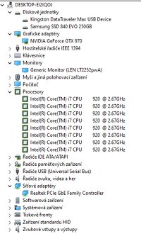 Starší herní PC i7 920, GTX 970, 16GB, 256GB  SSD - 15