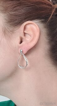 Nové dámské stříbrné náušnice oválné slzy slzicky 3 cm nové - 15