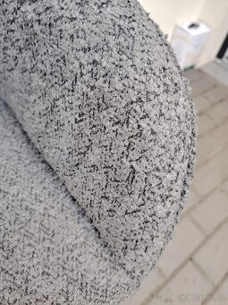 Nové otočné křesílka, boucle-manšestr, šedé - 15