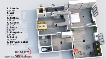 Prodej, byty/2+1, 83 m2, Rudé armády 1059, 51741 Kostelec na - 15