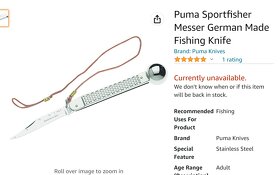 PREDÁM originál PUMA SOLINGEN nôž-tzv FISCHERMAN Messer - 15