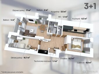 Prodej bytu 3+1, 69 m  centrum Havlíčkova Brodu - 15