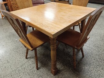 Rustikální / selský jídelní set, stůl, židle, masív - 15