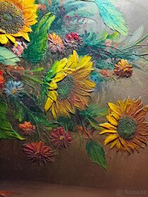 Obraz Oil Charles Benolt Sunflower Painting - 15