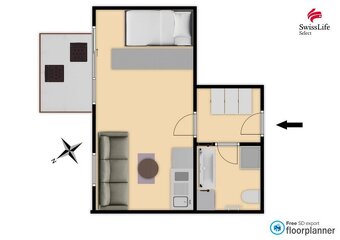 Pronájem bytu 1+kk 32 m2 Lumírova, Praha - 15