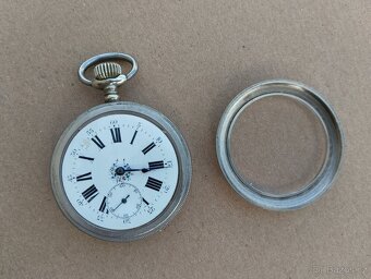 Masivní, velké starožitné dvouplaštové hodinky, 101g - 15