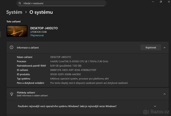 Notebok Fujitsu Lifebook e548 i5/8GB/120GB SSD - 15