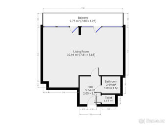Pronájem bytu 1+kk, Poupětova, Holešovice, 21500 Kč/měs, 50 - 15