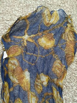 Nový dámský šátek s motivem mořských plodů - viskóza, Indie - 15