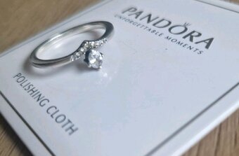 Jako nový dámský stříbrný prsten prstýnek 925 Pandora 56 - 15