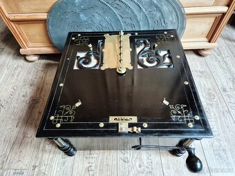 Velký starožitný hrací stroj, flašinet na kliku Amorette - 15