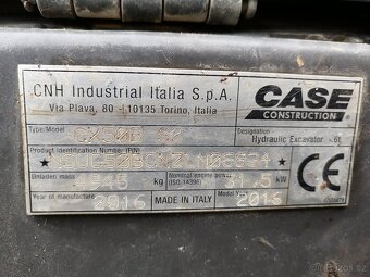 Minibagr CASE CX50B, r.v. 2016, motor Yanmar 32kW, hmotnost - 15