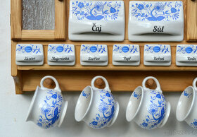 Dřevěná police velká s kořenky - motiv cibulák - 15