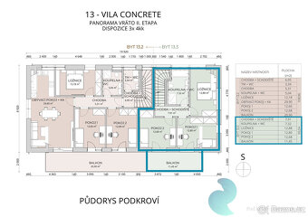 Dvoupodlažní byt 4+kk, 101,45m2, zahrada, parkování, balkón, - 15