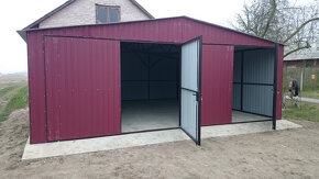 Plechová garáž 3x5m,sedlová střecha,pozinkovaný plech - 15