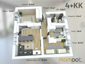 Lysá nad Labem, prodej bytu 4+kk s balkónem, 76,7 m2 - 15