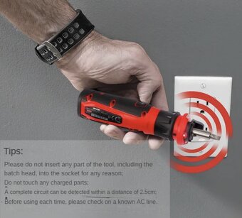 Elektrikářský kapesní aku šroubovák se světlem a indikací - 15