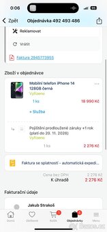 Zamluveno / Iphone 14 Černý 128gb - 15