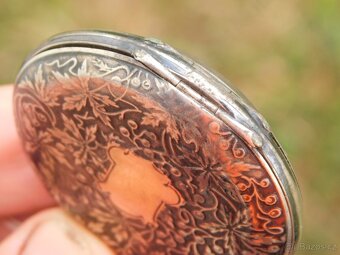 Starožitné stříbrné kapesní hodinky niello / tula - 15