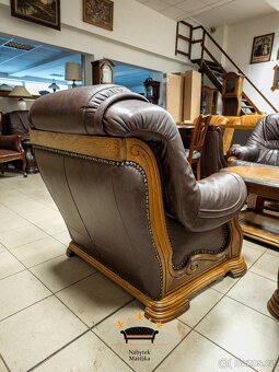 Sedací kožená souprava 3+1+1relax-super stav-kuze-zaruka - 15
