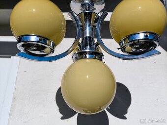 Starožitný Art Deco chromový lustr - 20-30. léta - 15