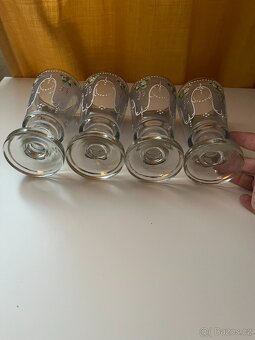 Starožitná grogovka, secese, smalt - 4 ks - 15