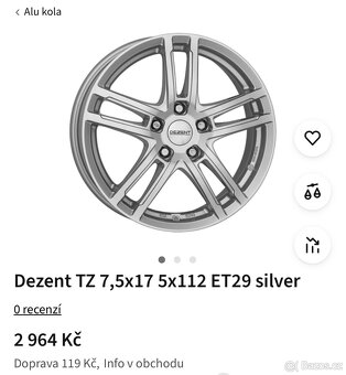 Alu dezent 5x112 r17 zimní pneu 205/45/17 - 15