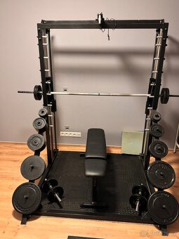 Multipress s horní a střední kladkou + 182kg závaží - 15