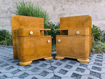 Art Deco noční stolky + toaletní stolek - 30. léta - 15