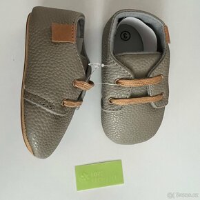 Nové šedé kožené capáčky / boty pro miminko nazouvací - 15