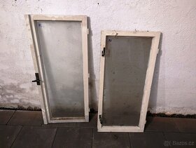 Stará kastlová okna, různé rozměry, dvojité skleněné dveře - 15