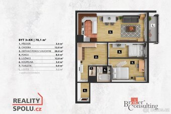 Prodej, byty/3+kk, 70 m2, Plevenská 3113/1, Modřany, 14300 P - 15