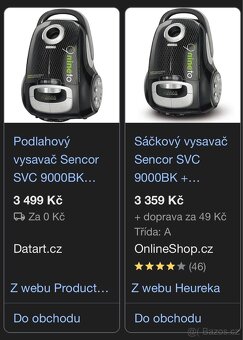 Prodám vysavač SENCOR SVC 9000BK – TOP stav - 15