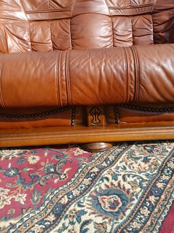 Kožená rustikální sedací souprava 3 - 2 - 1 .TOP STAV . - 15