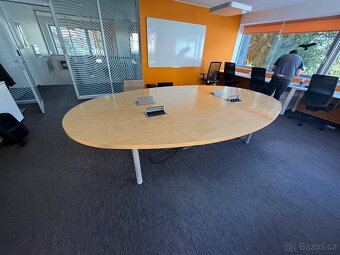 Velký oválný kancelářský stůl 320×185cm /8 osob - 15