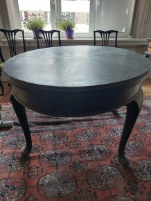 Starožitný stůl a 6 židlí - 15