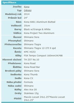 Dětské silniční (gravel) kolo Kona JAKE24" - 15