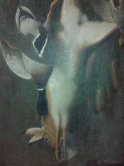 Starožitný obraz lovecké zátiší 110cm x 85cm - 15