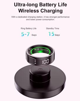 Fitness prsten s displejem a bezdrátovým nabíjením + ZÁRUKA - 15